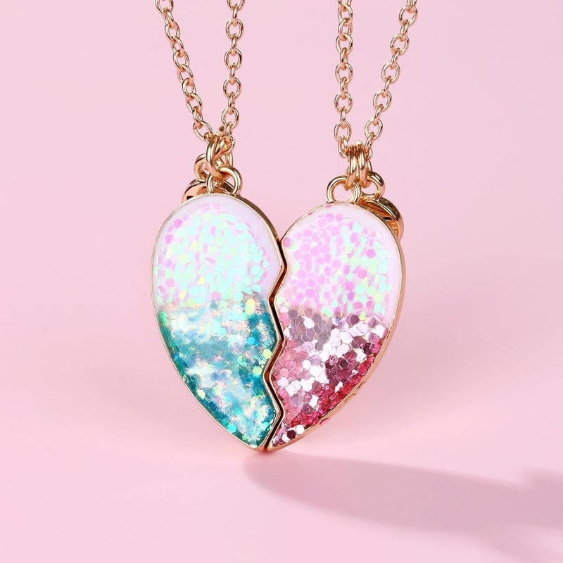 Lezmoii Friendship Necklace Best Friend Necklace Matching Magnetic Unicorn Mermaid BFF Necklace for 2 Girls Friendship Gifts - Image 3